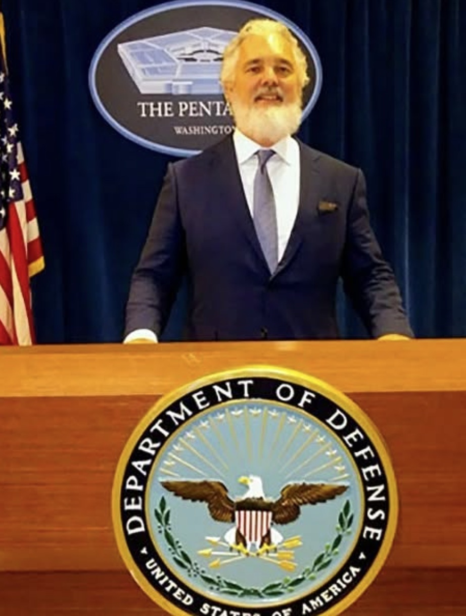 Jeff Brown speaking at the Pentagon.